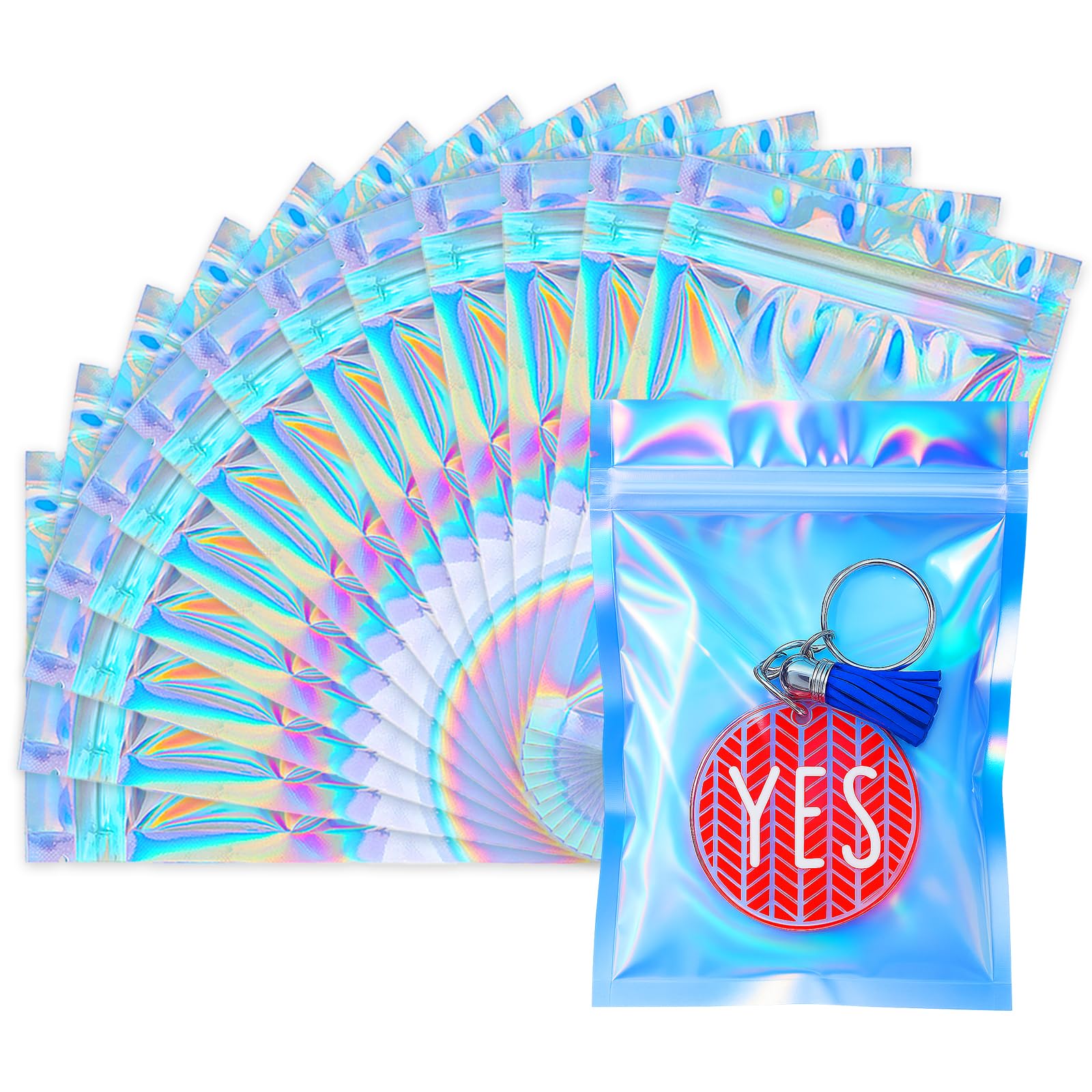 Holographic Bags, 3x4 inch Resealable smell proof bags for Food, Small Business and Party FavorStorage(100 Pack)