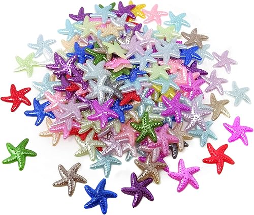 Honbay 300 dijes de resina de estrella de mar con parte trasera plana, adornos de resina de colores mixtos para decoración de fundas de teléfono,