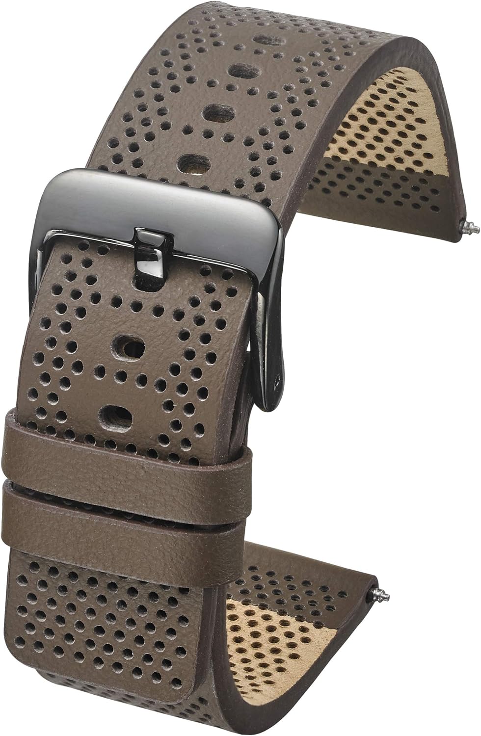 ALPINE Genuine Leather Watch Band - Soft and smooth perforated leather watch strap - Black, Brown, Light Brown, Beige - 20 mm & 22 mm