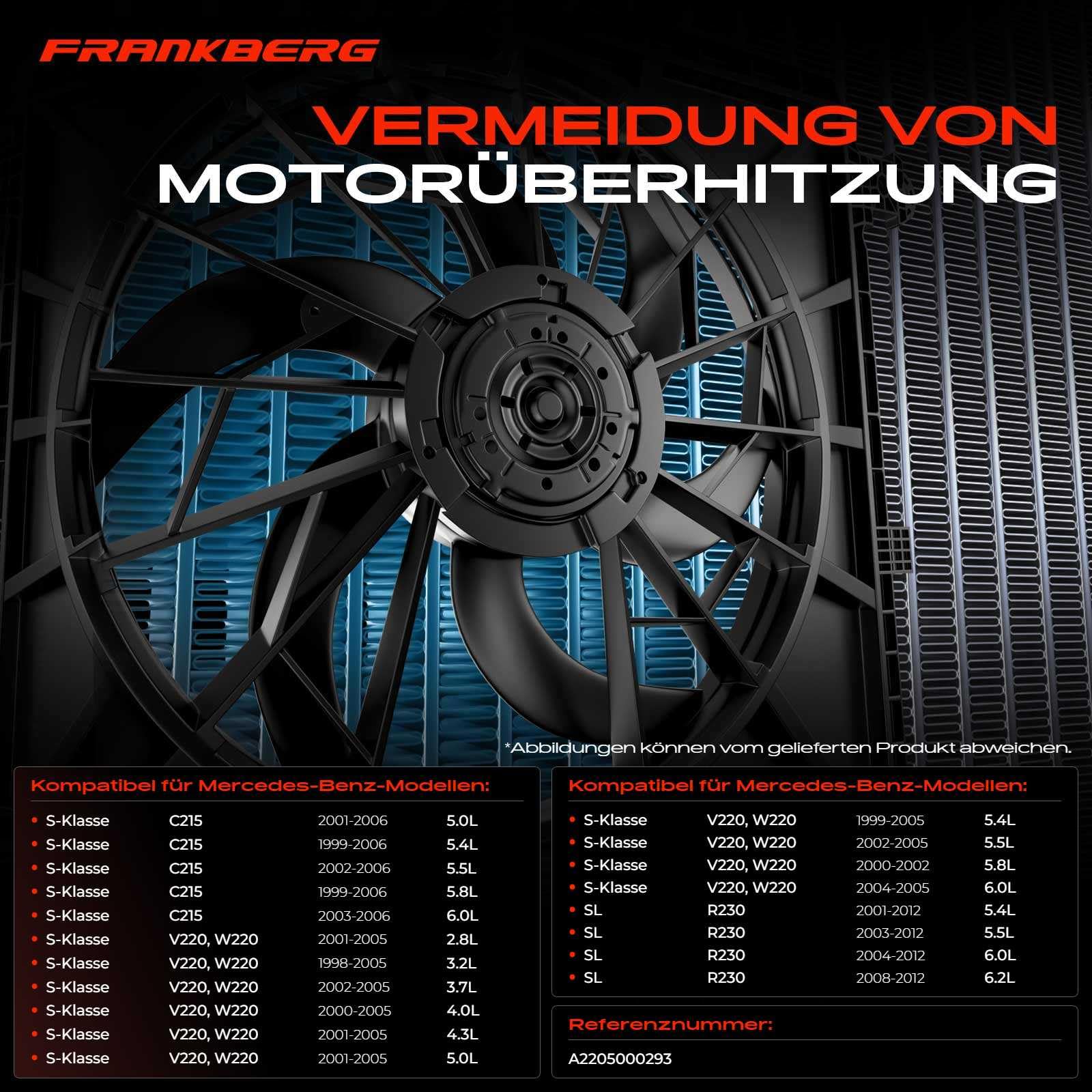 Frankberg Kühlerlüfter Motorkühlung 4-Polig A2205000293