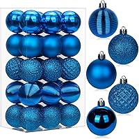 Vista 53 de 30 piezas de adornos de bola de árbol de Navidad irrompibles negros para decoración navideña