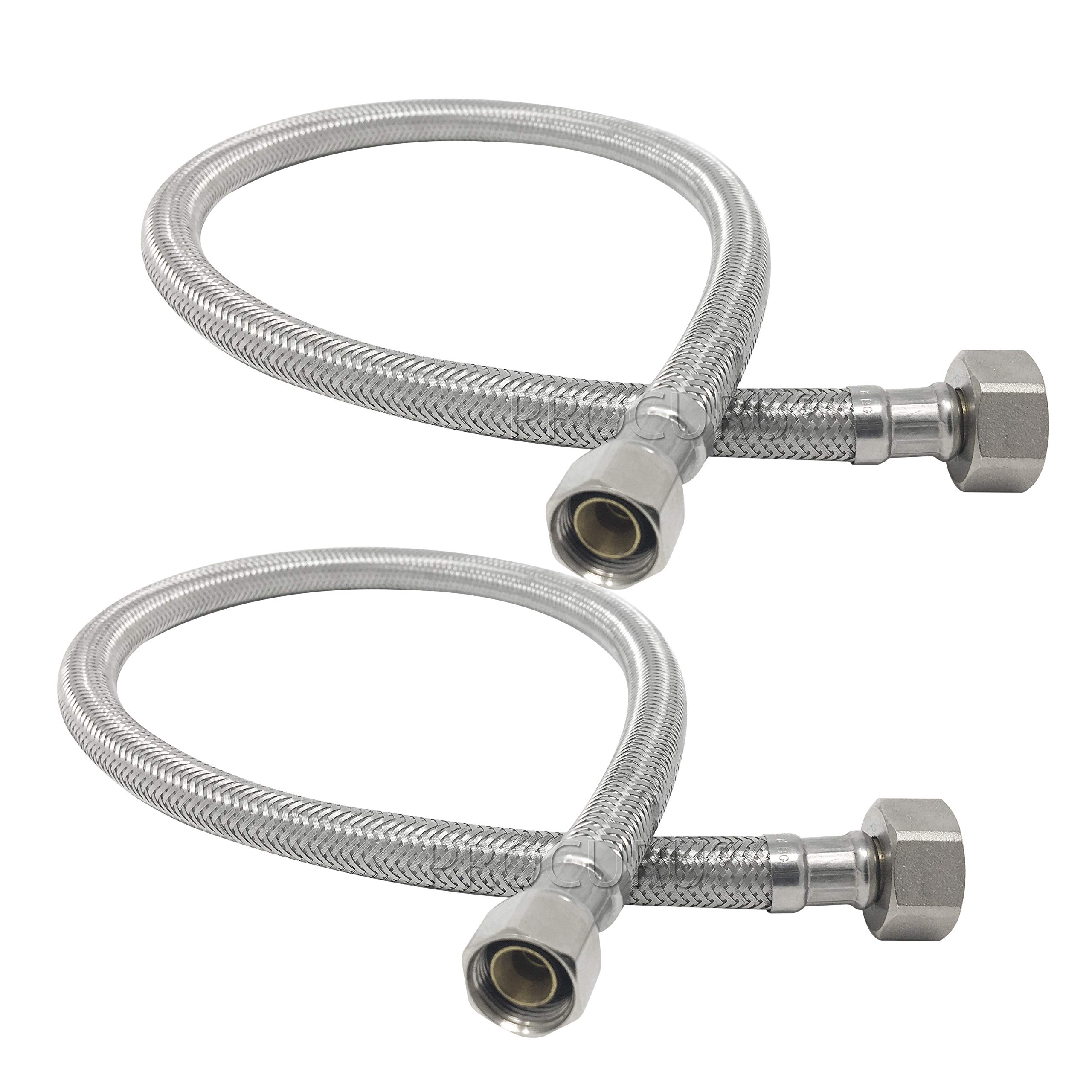 PROCURU 12-Inch Faucet Hose Connector (2-Pack)