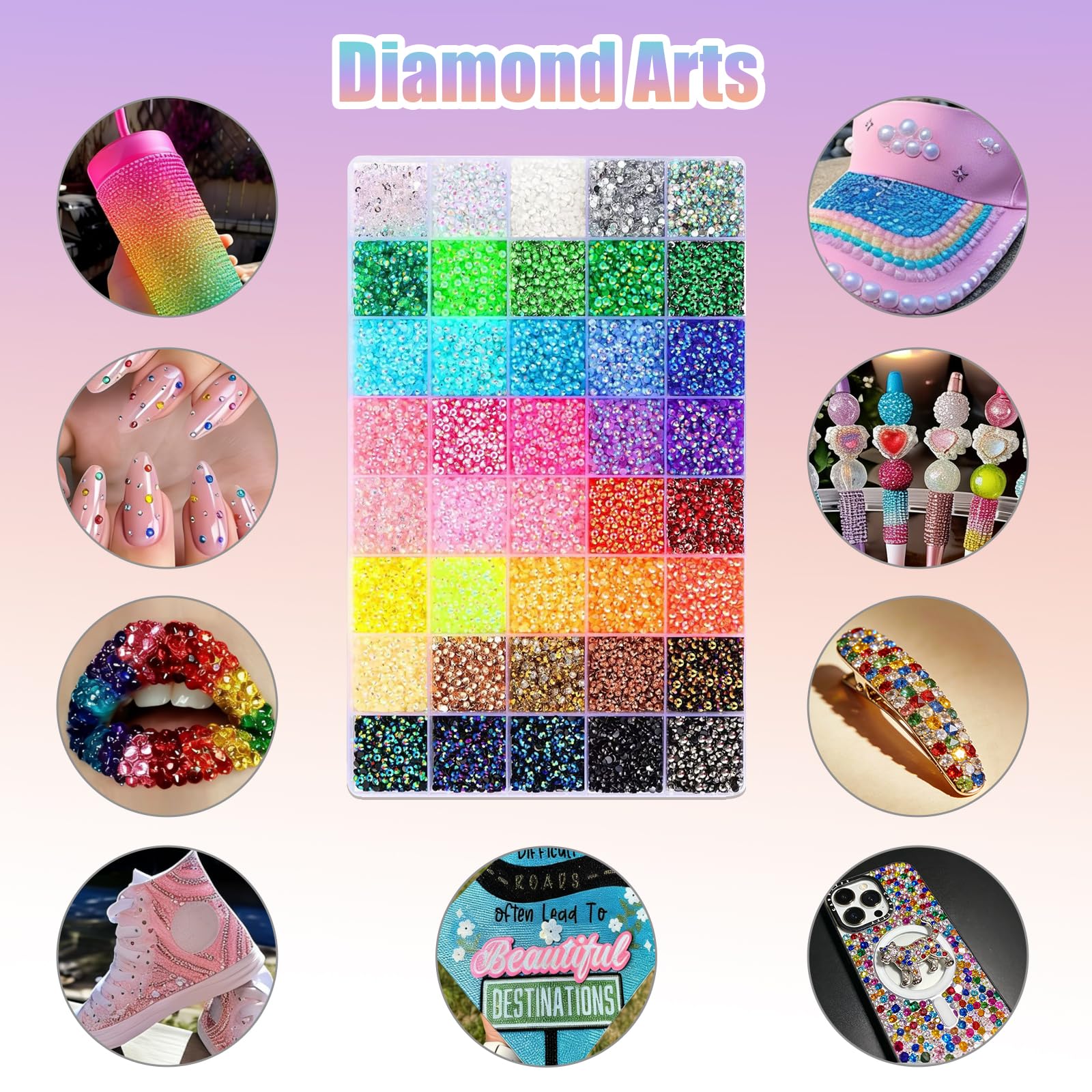40 Farben 3mm Jelly Strasssteine,32000 Stück Glitzersteine Bedazzler Kit,Enthält 1 Pinzette und 1 Stift, geeignet für DIY-Dekorationen bei Kleidung, Schuhen, Nageldesign, Malerei und vielem mehr