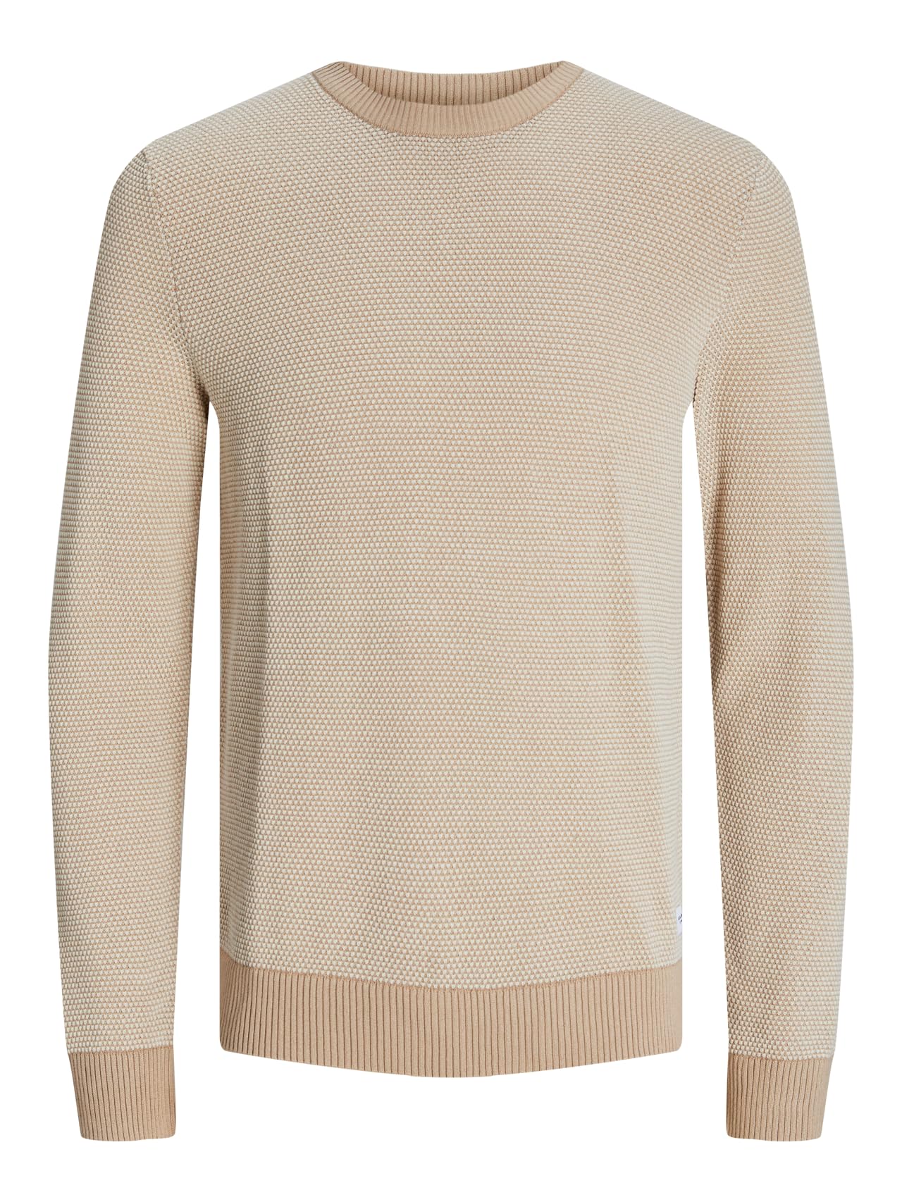 JACK & JONES Knitted Pullover Plain Knitted Pullover XXL, Oatmeal, XXL Grey