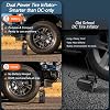 Inflador de llantas OlarHike compresor de aire portátil, doble alimentación - 3 * 2000mAh y 12V DC | Inflado ultrarrápido, apagado automático, bomba de aire inalámbrica para llantas de auto, bicicletas, pelotas con LED y medidor de presión digital 7