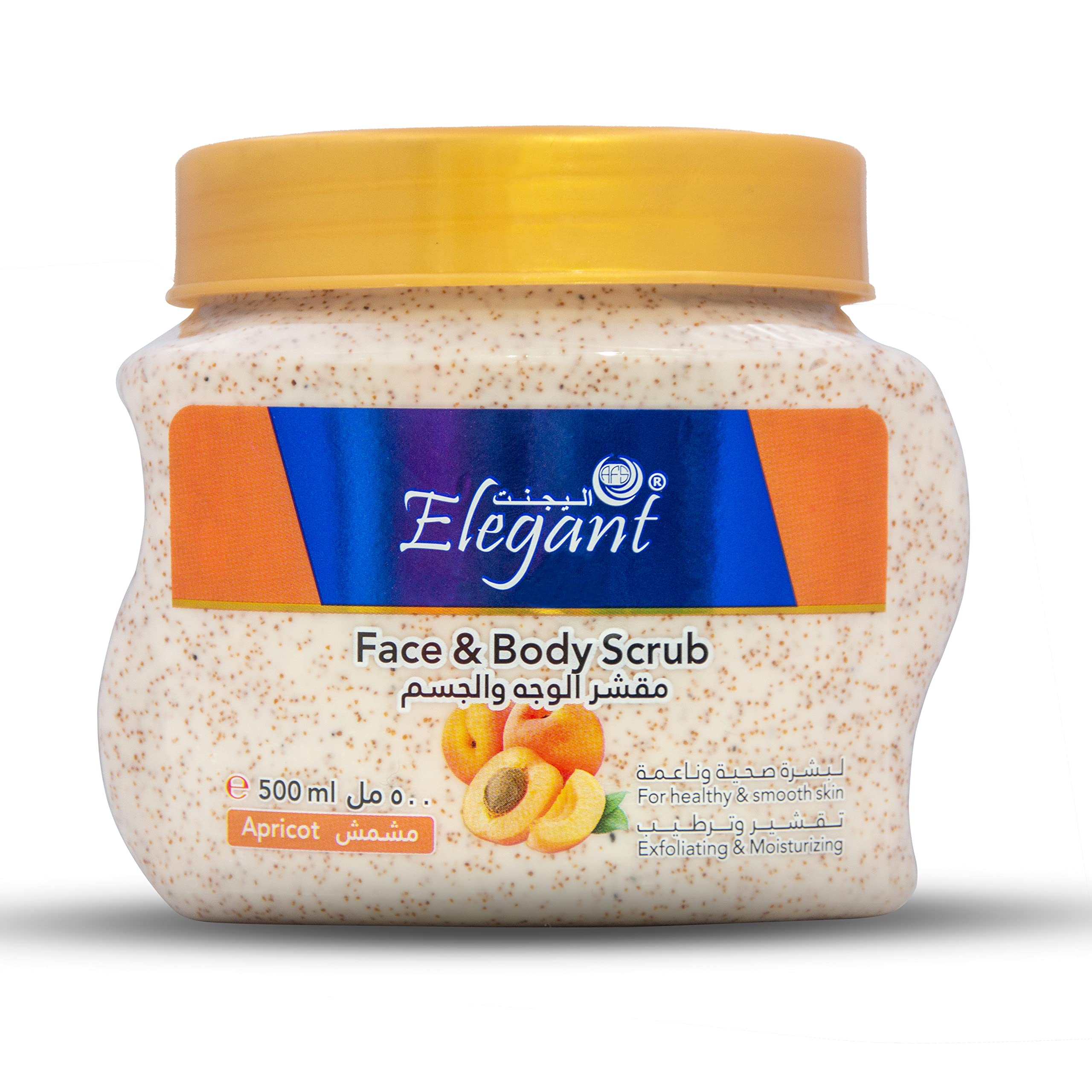 Elegant Exfoliating Body Scrub 500ML - Golden Apricot - The Ultimate Exfoliating Body Scrub for Healthy and Smooth Skin - Moisturizing, Cleansing, and Refreshing - Removes Dead Skin Cells