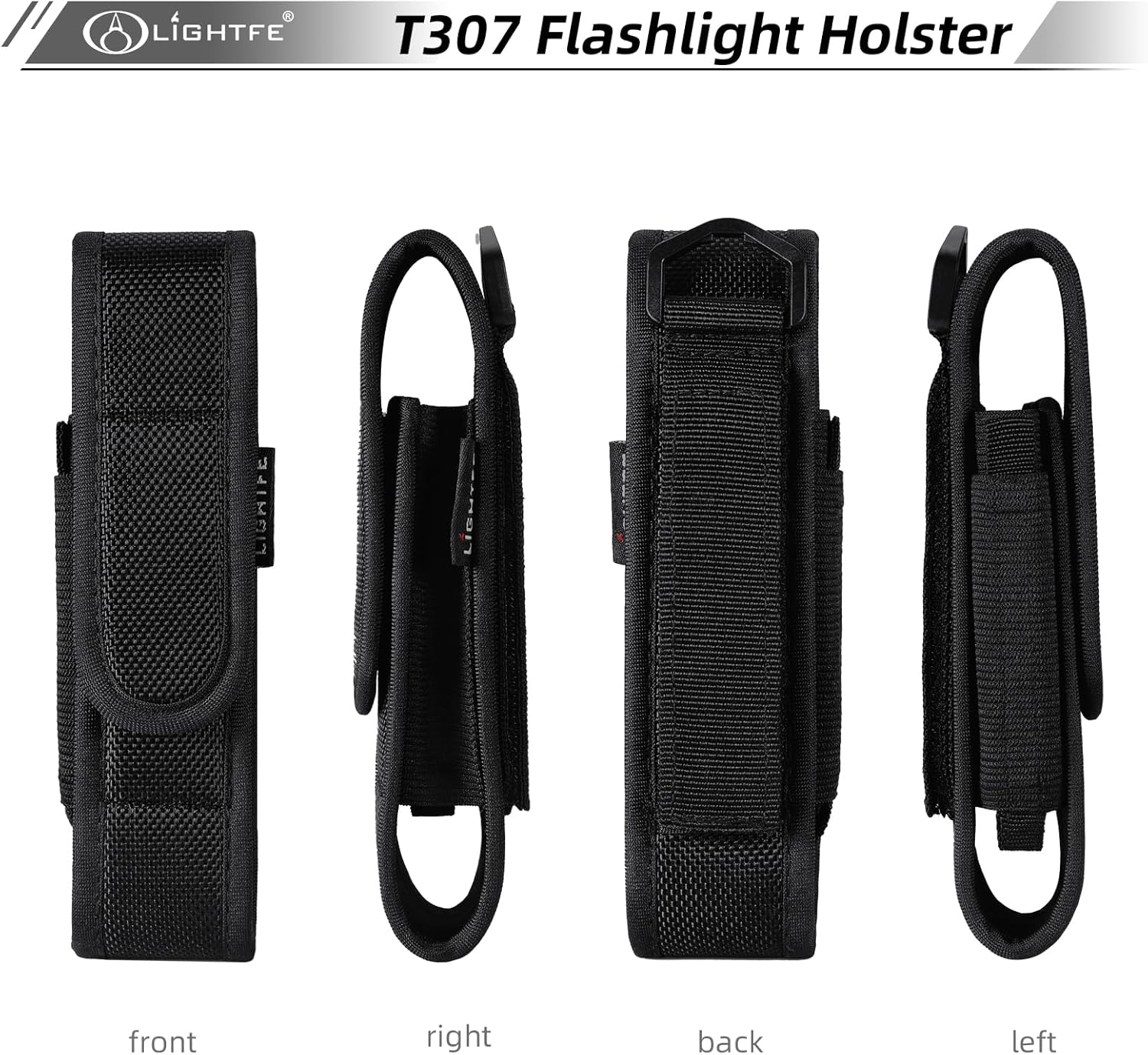 Flashlight Holster Tactical Flashlight Holster Flashlight Holder Molle, Adjustable Telescopic Flashlight Holster