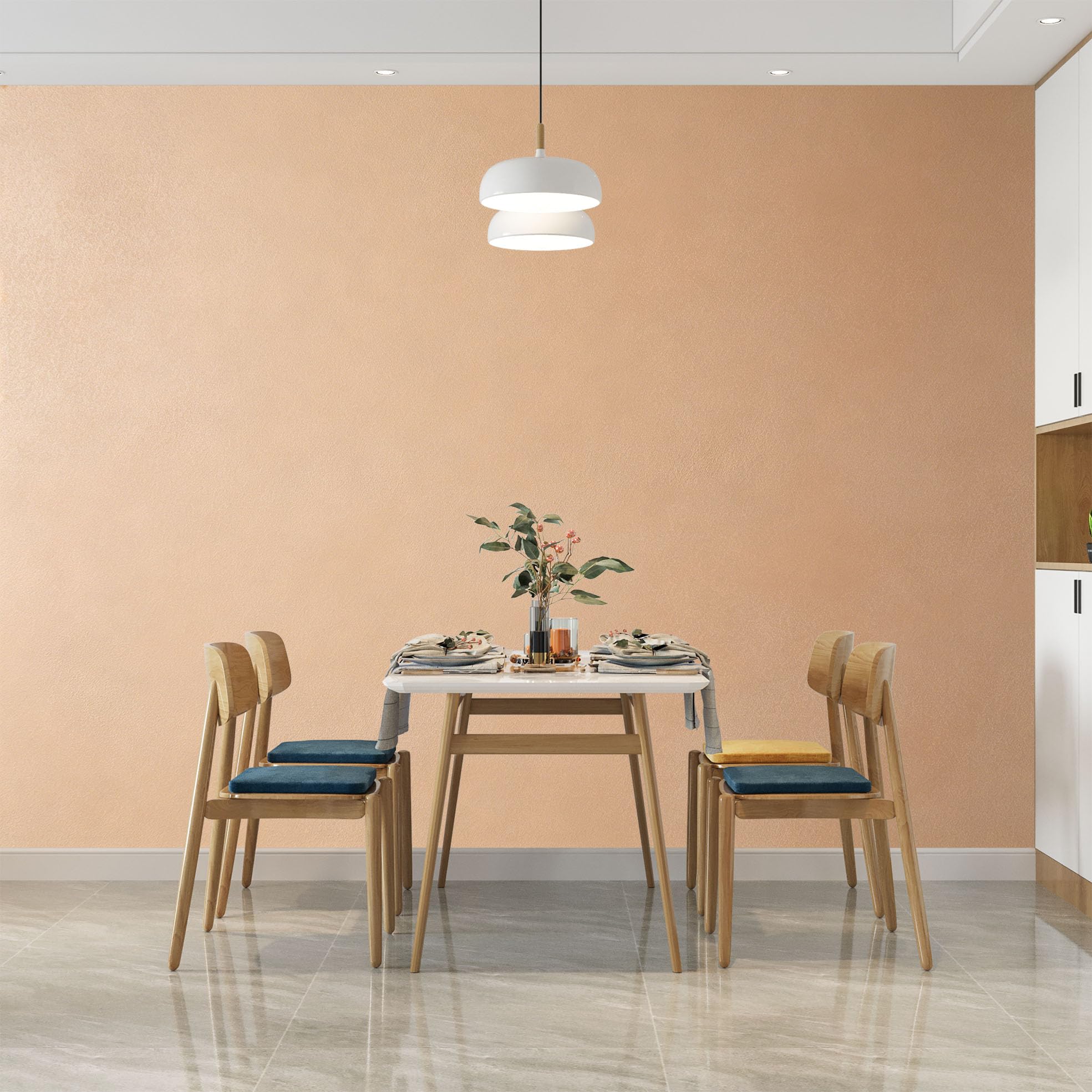 Papier peint intissé orange panoramique 3D grand format salon TV
