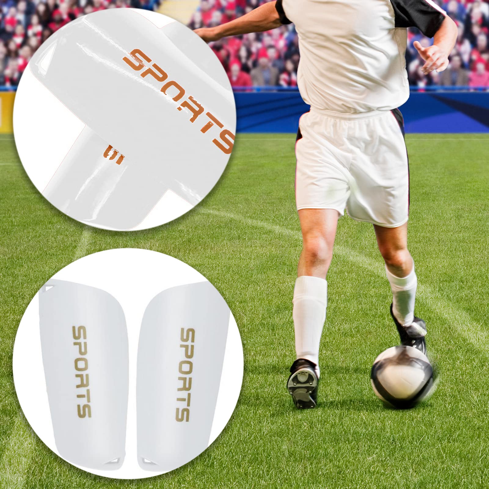 Espinilleras de fútbol EVA con Mangas de Alta Elasticidad y Velcro para niños