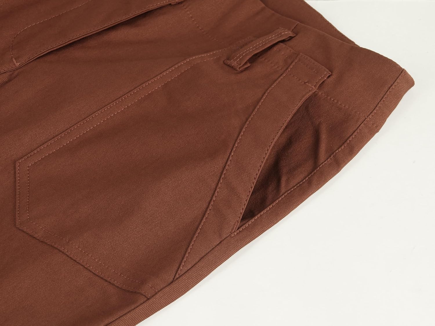 miduo Womens Solid Stretchy Buttons Wide Leg Straight Leg Long Flare Pants Trousers with Pockets - Image 5