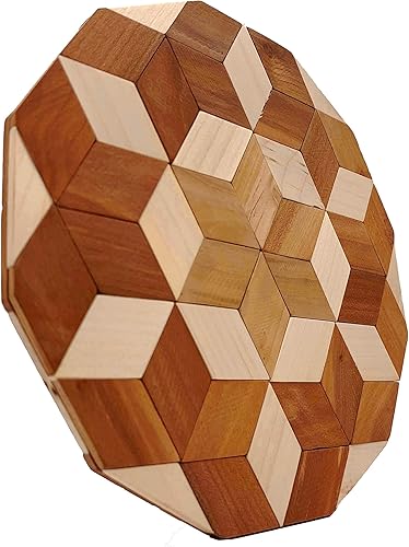 Miniatura 2 de Salvamanteles decorativos de madera para mesa  Salvamanteles de madera grandes para platos calientes  Camino de mesa redondo Almohadilla de placa