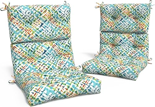 Cojines para sillas de respaldo alto para exteriores, resistentes al agua, para sillas mecedoras, paquete de 2, cojines Adirondack para patio,