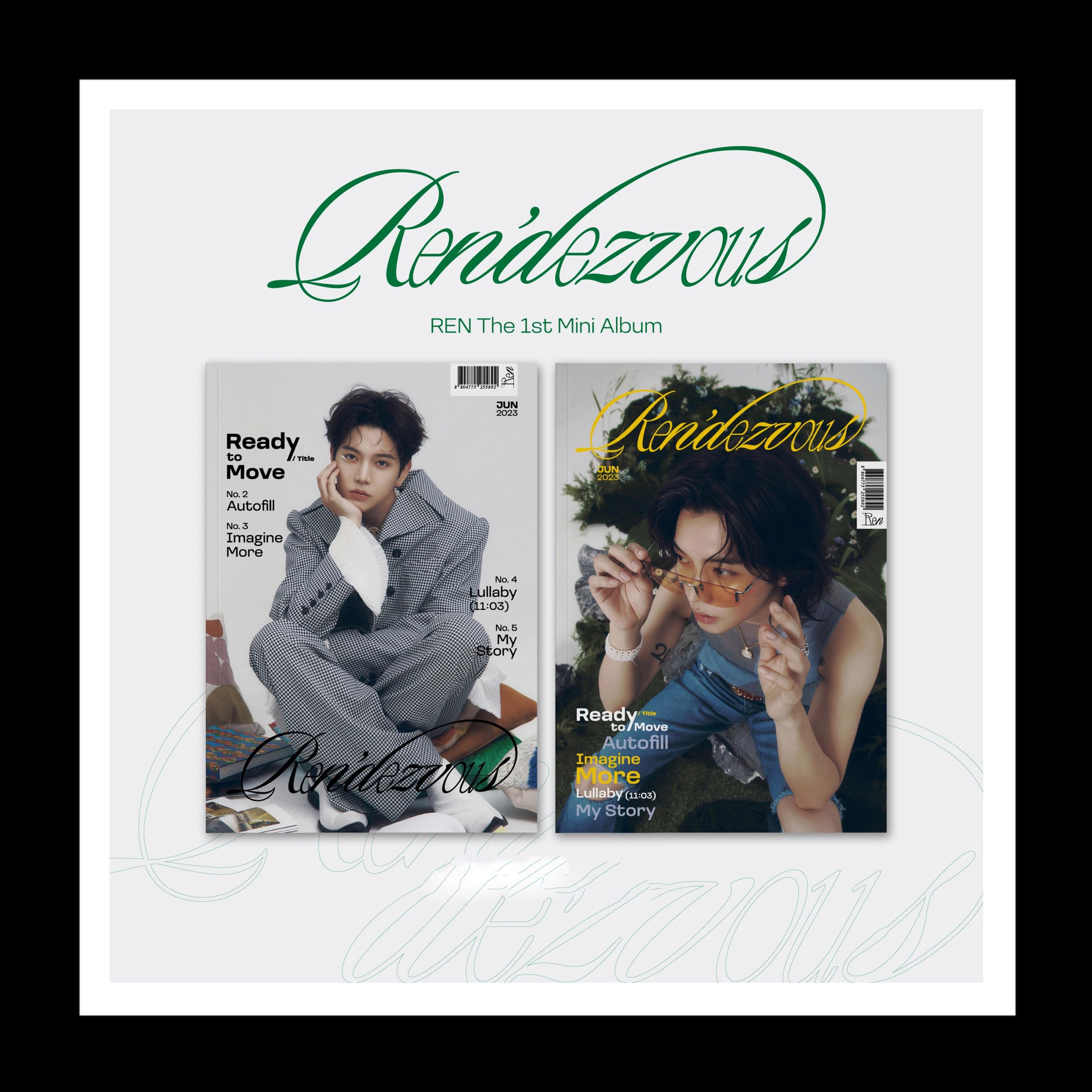 Nu'est REN Ren'dezvous 1st Mini Album Contents+Folded paper on pack+Photocard+Tracking Sealed (SEASON Version)