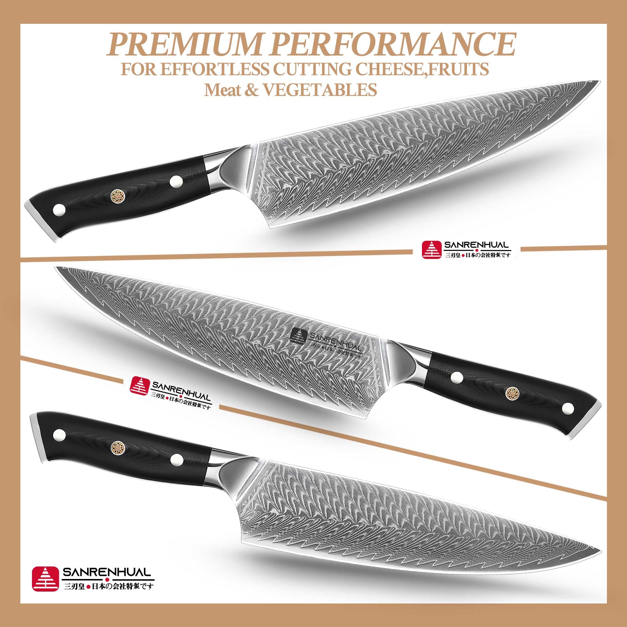 Coltello da chef Damasco da 20cm, coltello da cucina in acciaio ad alto tenore di carbonio a 67 strati, coltelli da chef giapponesi ultra affilati, coltello da chef da cucina professionale
