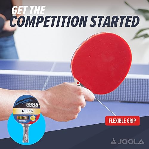 Miniatura 5 de JOOLA Essentials Series Gold 987 - Raqueta de tenis de mesa  Ping Pong profesional para jugadores avanzados  Golpea golpes más rápidos y más duros
