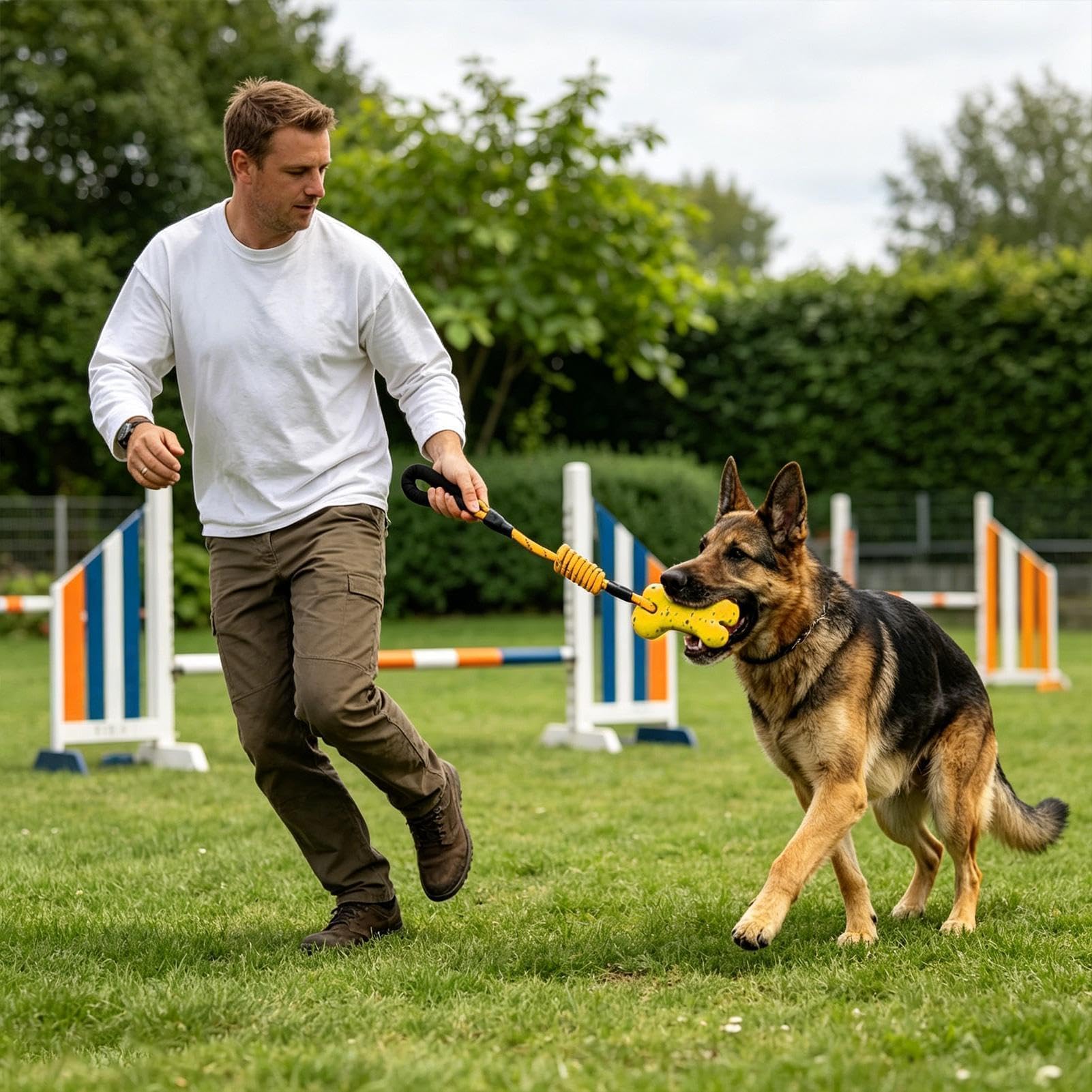 Giocattolo in corda per cani per masticatori aggressivi, forniture interattive per animali domestici per recuperare e alleviare la noia, perfetto per giochi all'aperto e allenamento per razze piccole
