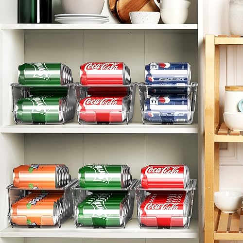 Miniatura 5 de Simple Houseware Paquete de 4 dispensadores organizadores de latas de bebidas de carga frontal, transparente