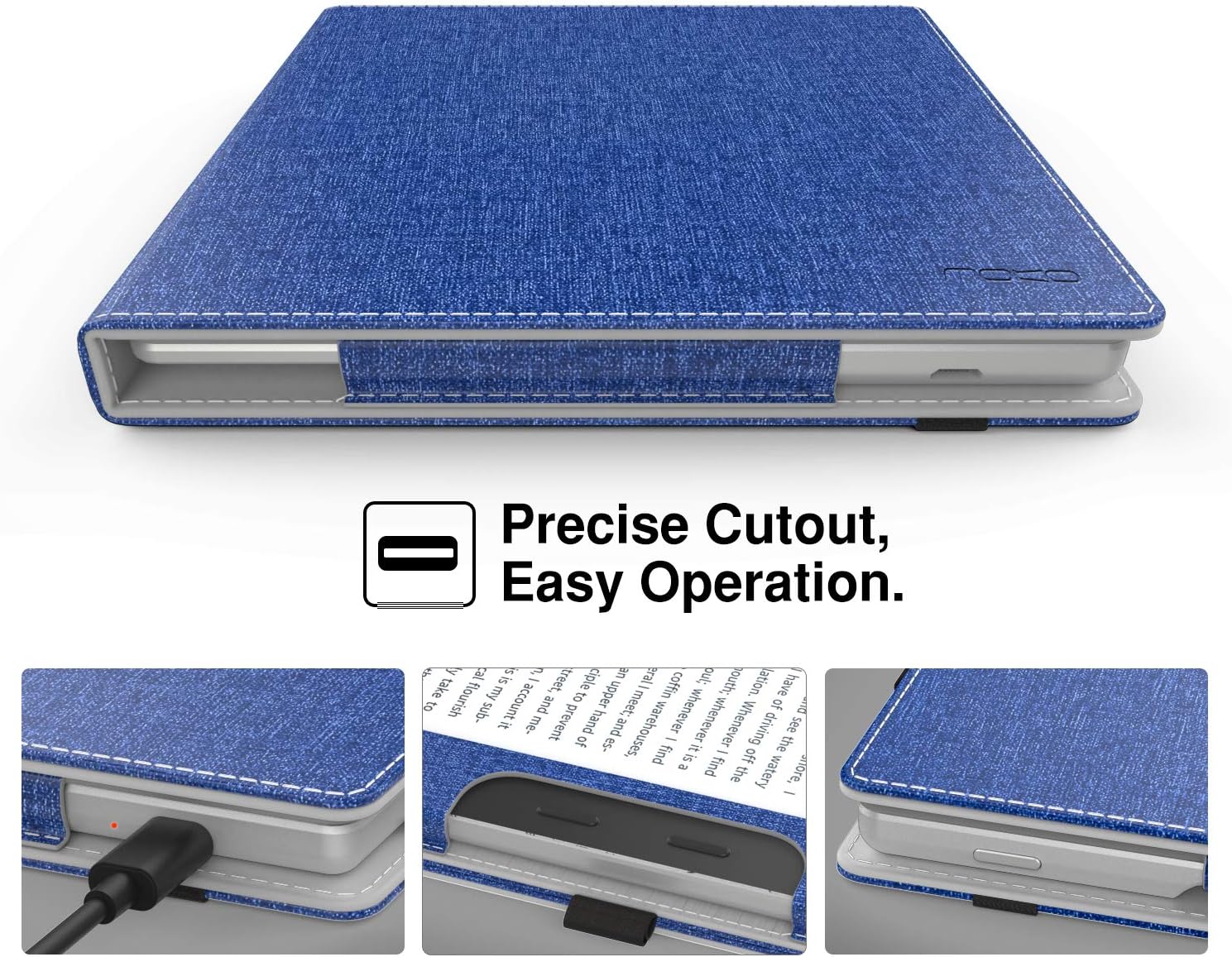 MoKo Case Fits All-New 7“ Kindle Oasis (9th and 10th Generation ONLY, 2017 and 2019 Release) - Denim Indigo