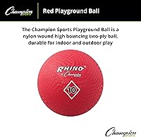 Vista 27 de Champion Sports Playground Ball – High-Bounce 2-Ply Construction, Durable Red Ball for Throwing, Catching & Kicking - Multiple Sizes