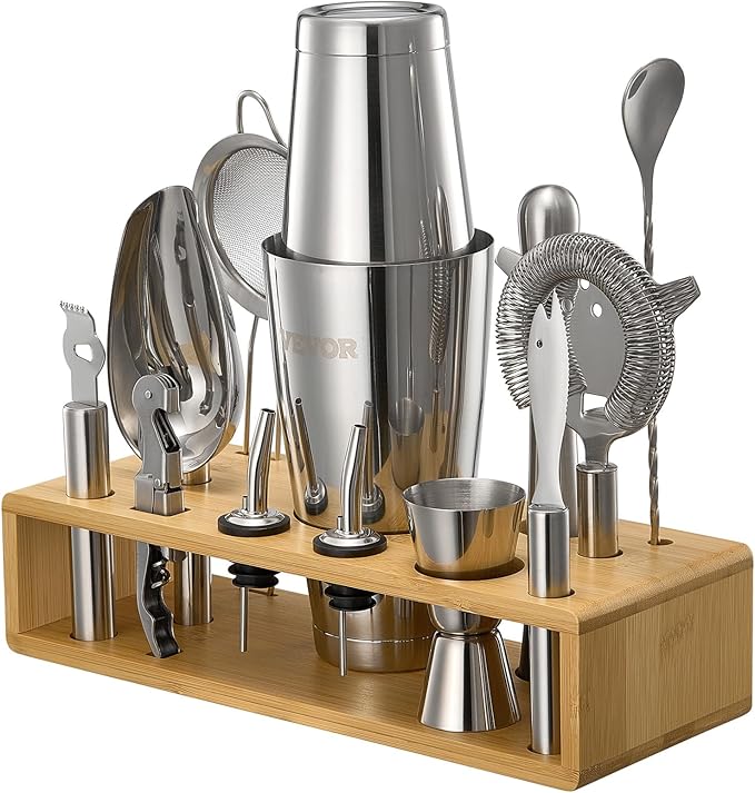 Set Coctelera VEVOR 13 Piezas Acero Inoxidable con Soporte Bambú miniatura 11