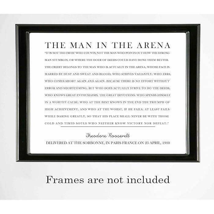 Buy Teddy Roosevelt Quotes-“The Man in the Arena”-Inspirational Quote ...