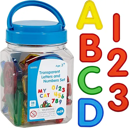 Transparent Letters and Numbers - Mini Jar -...