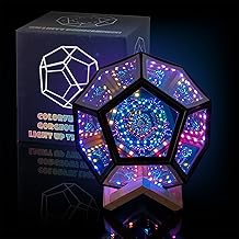 Infinity Dodecahedron Gaming Light, Cool RGBW Led Desk Table Lamp Light for Bedroom Gaming Room Decor, Unique Colorful Mood Changing Ambient Night Lighting lamp Adult Men Birthday Gift