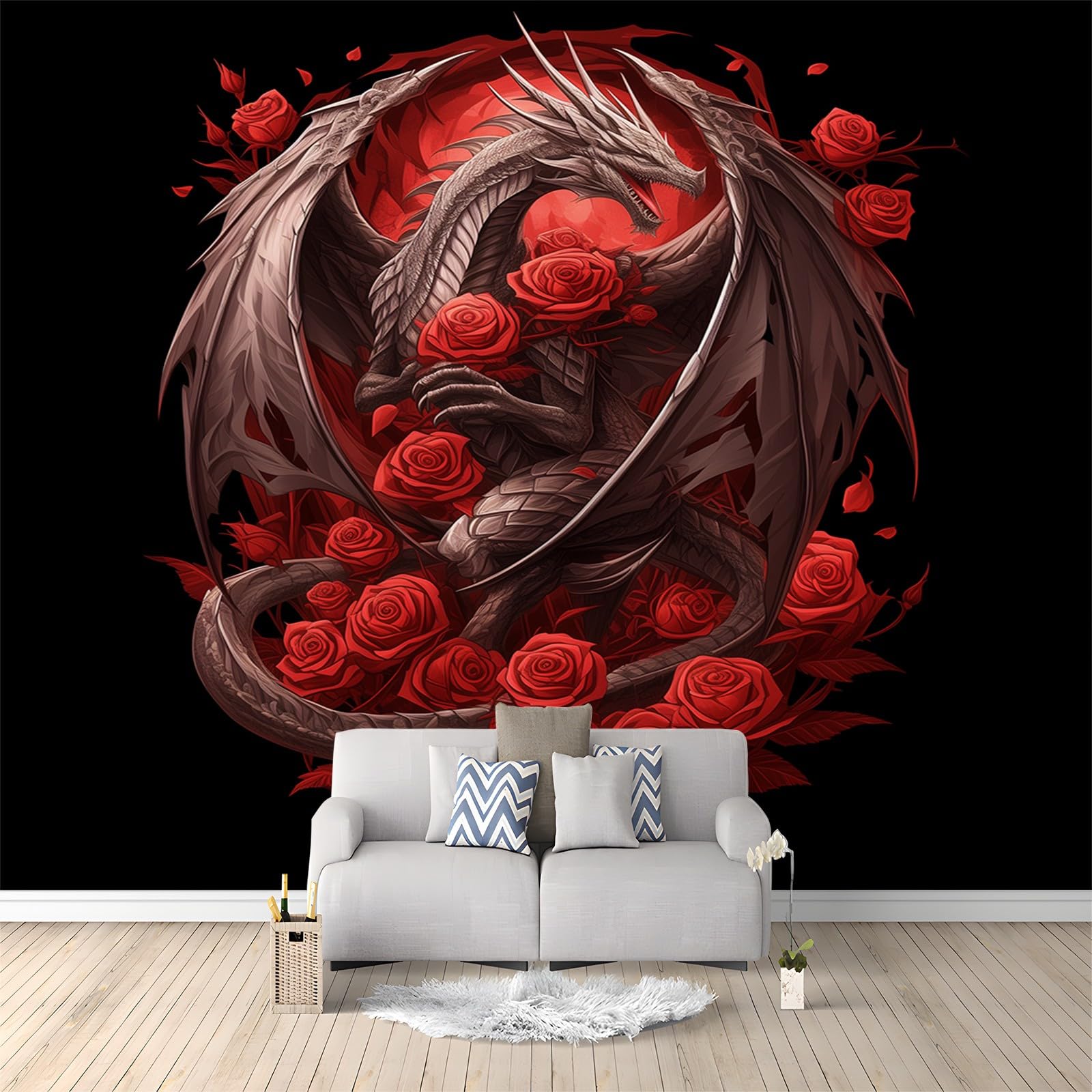 Papier peint photo basket enflammé XXL pour décoration murale ado