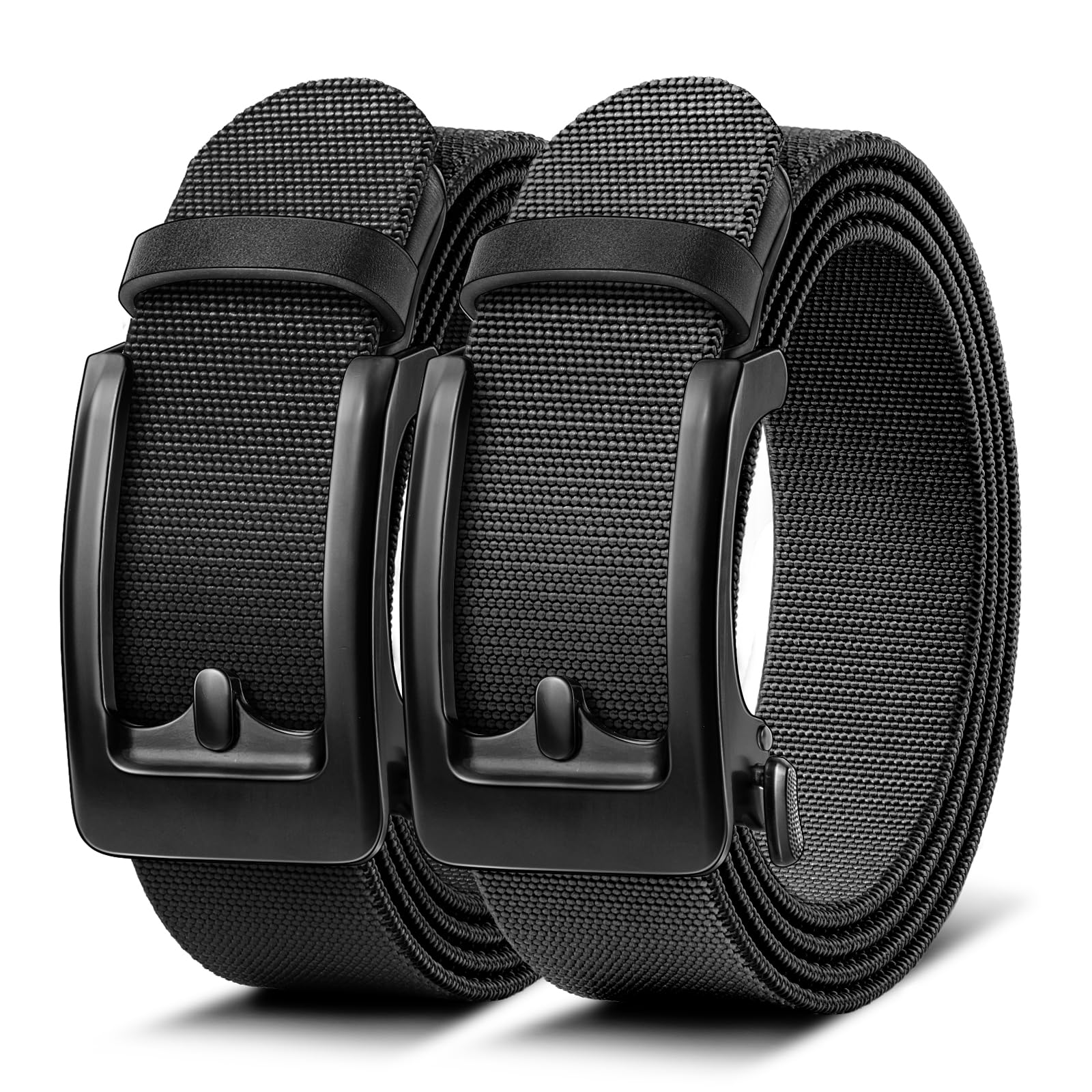 BULLIANT Men Ratchet Stretch Belt Multi-Pack-Trimmable 1 1/2"-Gift Boxed