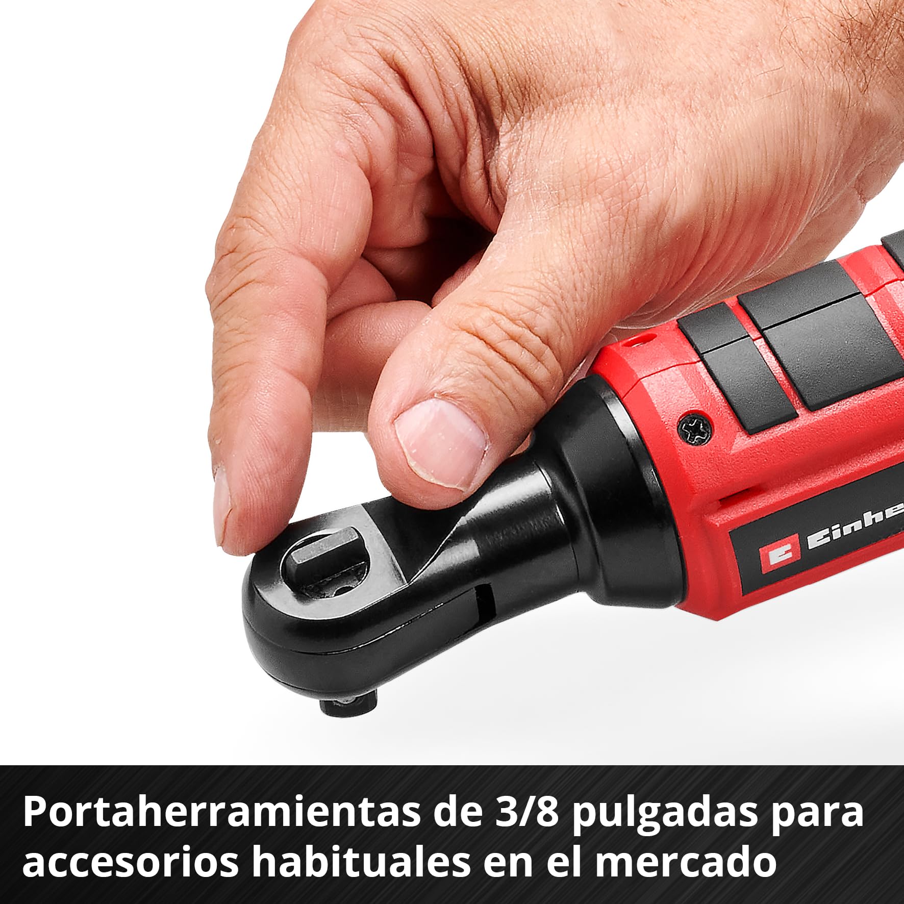 Atornillador de carraca con batería TE-RW 18/60 Li-Solo Power X-Change de Einhell (18 V, 60 Nm, portaherramientas de 3/8", marcha a la izquierda/derecha, luz LED, incl. adaptador de 1/2", sin batería)