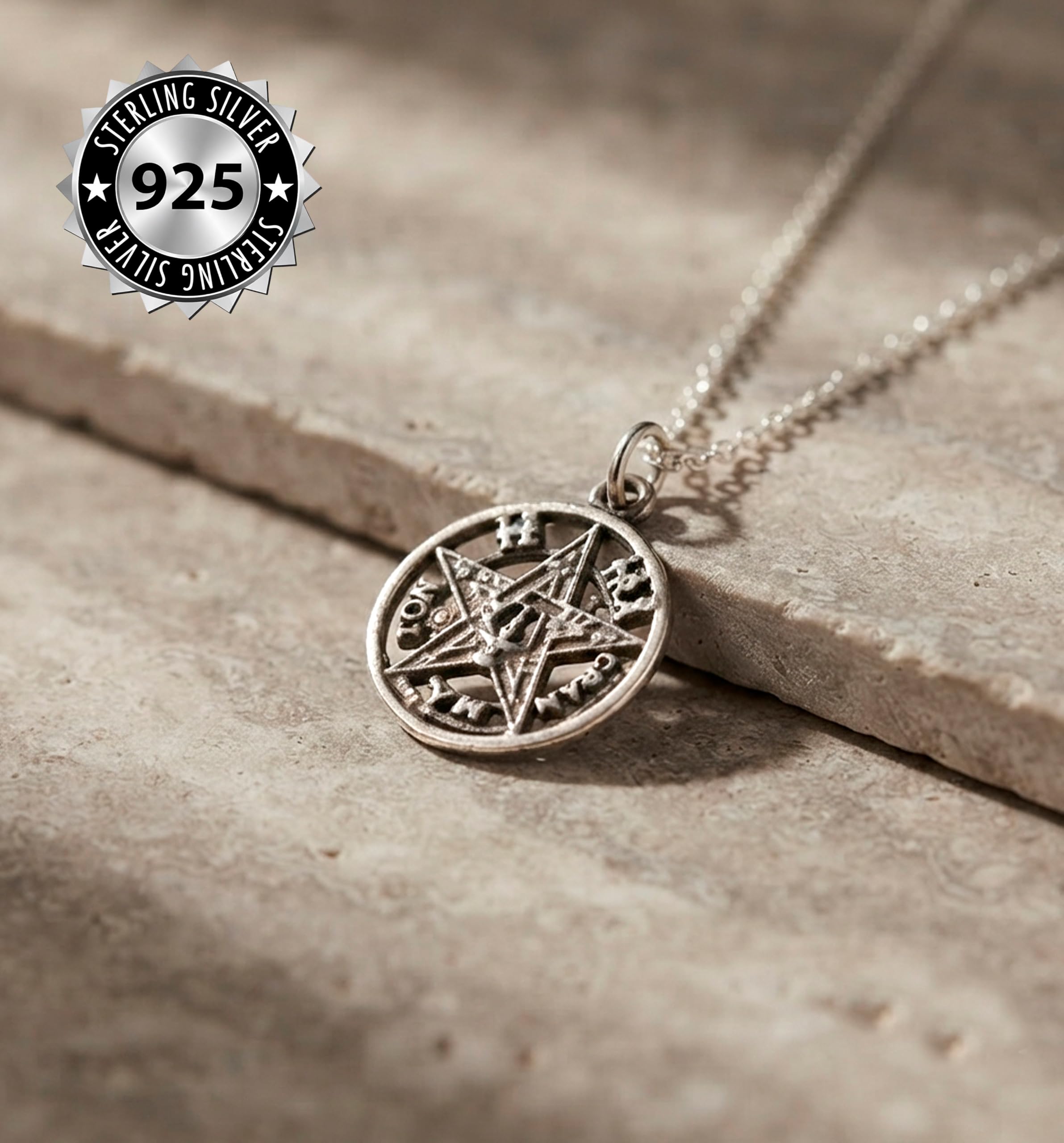 Only faith Collier tétragramme en argent sterling 925 avec chaîne italienne