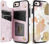 Vista 23 de NNH Funda tipo cartera compatible con iPhone Xs Max con bloqueo RFID, ranuras para tarjetas, folio de piel sintética, función atril, doble cierre