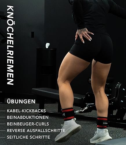 Miniatura 13 de Correas de tobillo (par) para patadas traseras en máquinas de cable, entrenamientos de glúteos, ejercicios de la parte inferior del cuerpo - Correas