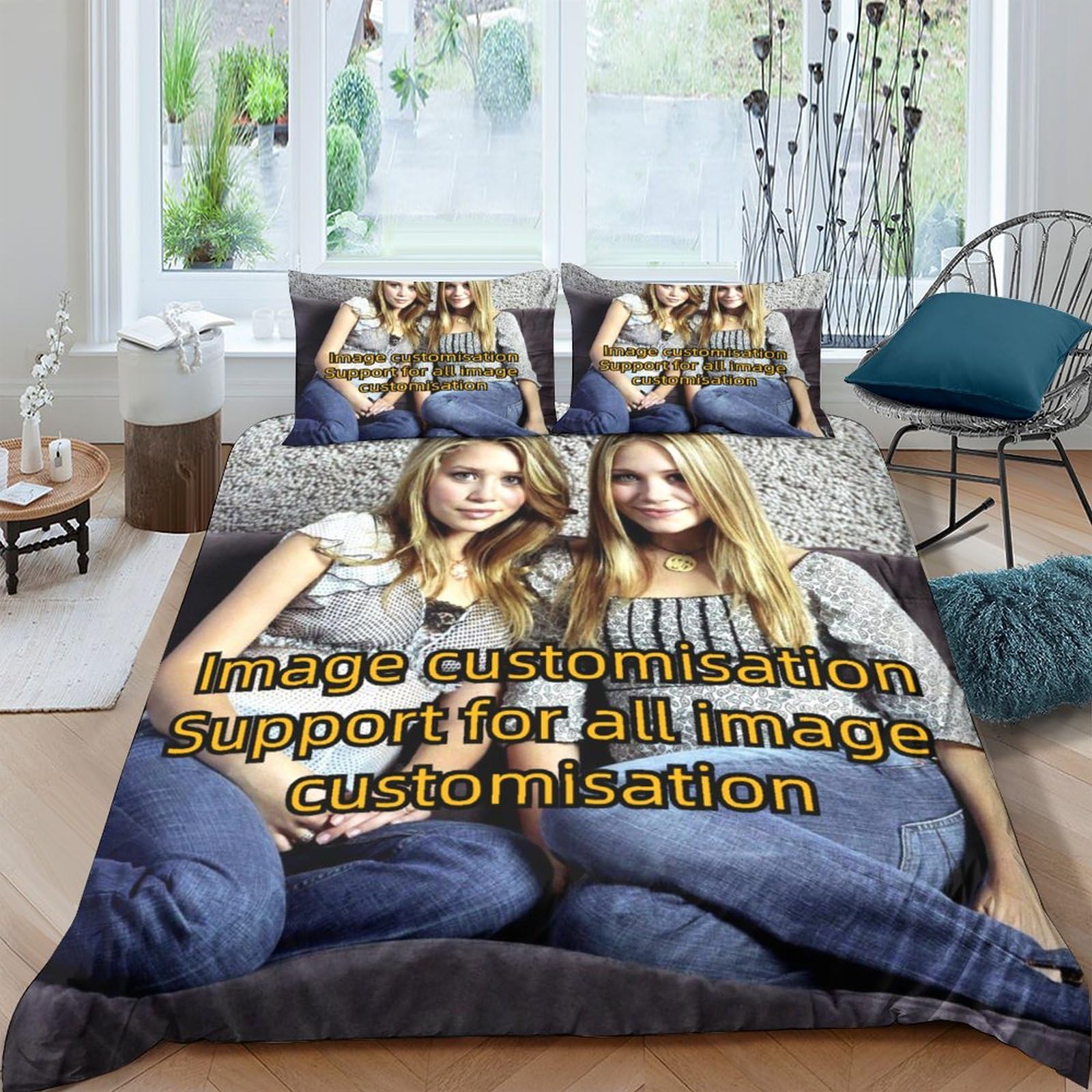 Parure de lit 3 pièces personnalisée avec votre photo en microfibres