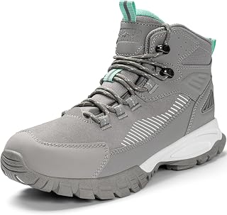 R CORD Womens Hiking Boots Waterproof Slip-Resistant Traction Cushioned Arch Support Durable Comfort for Rainy Days Daily Dog Walks Yard Work Outdoor Use