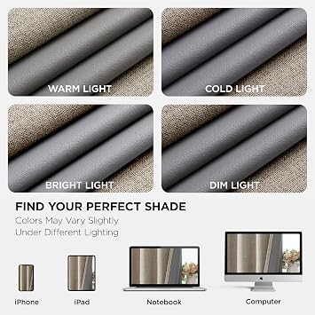 Joydeco 100% Blackout Lined Curtains W66 x L90 Inch Drop, Faux Linen Textured Thermal Insulated Eyelet Curtains with Coating Back Layer for Light Blocking Noise Reduction, Linen Colour - 2 Panels