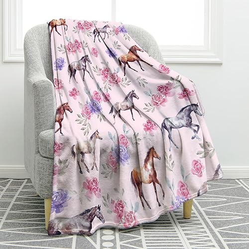 Miniatura 7 de Jekeno Manta de regalo de caballo marrón, manta de sherpa suave y cálida para adultos, hombres y mujeres, cumpleaños, decoración del hogar y sala de