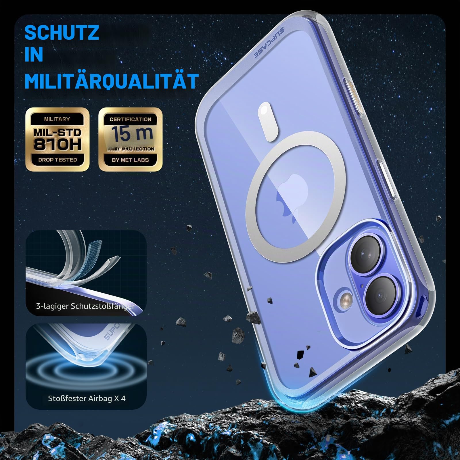 SUPCASE für iPhone 16 Plus Hülle 6.7' Kompatibel mit MagSafe Slim Handyhülle Dünn Case Durchsichtig Schutzhülle Backcover [Unicorn Beetle Mag] Handy Hülle für iPhone 16 Plus 2024 (Durchsichtig)
