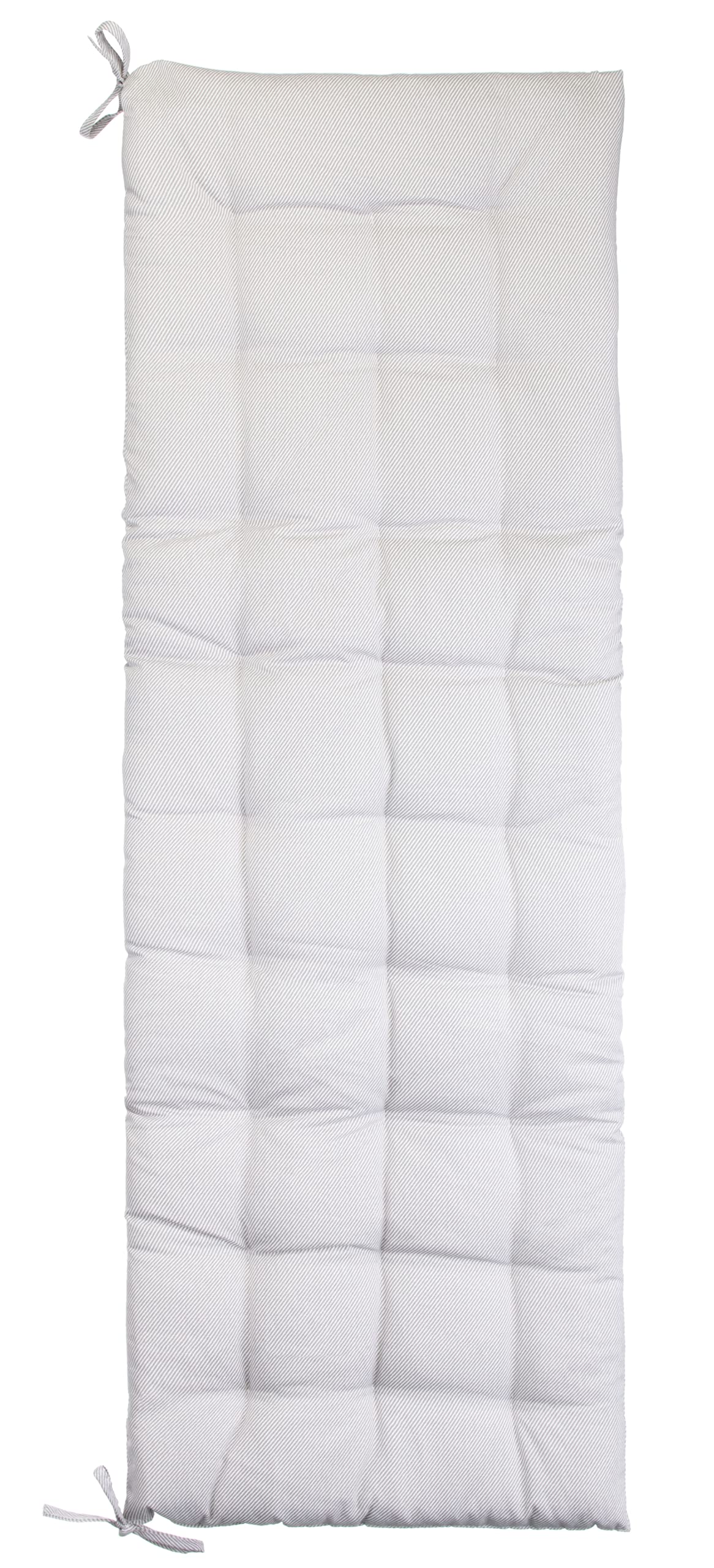 Brandsseller Cuscino per panca da esterno, 120 x 40 x 4 x 4 cm, a righe, bianco/grigio chiaro