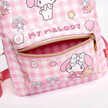 Roffatide Anime Pochacco Backpack Mini Cute Cartoon Daily Travel Bag All Over Printed Checkered Daypack Travel Hiking Backpack Green, LYB14005