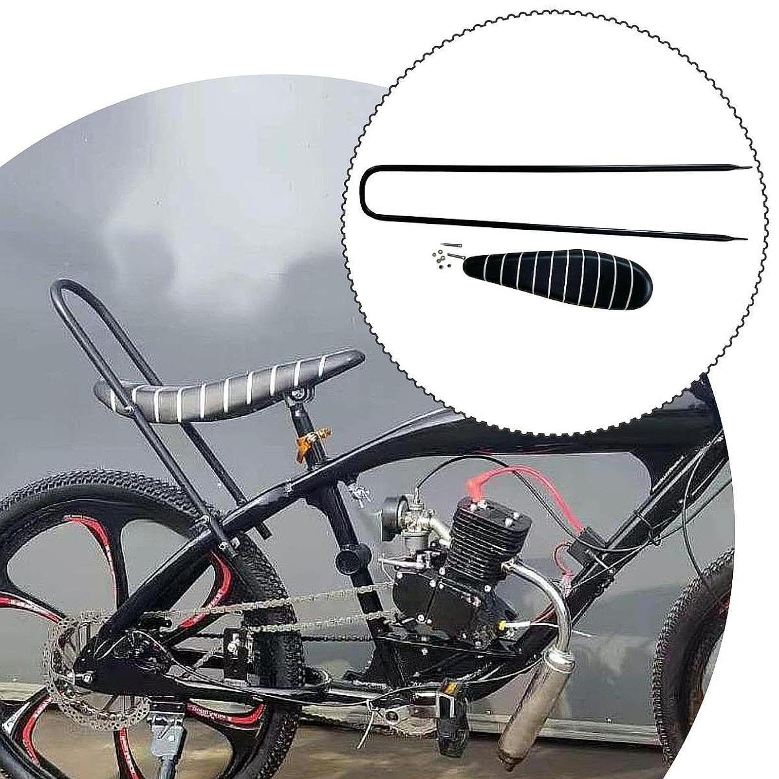 Selle vélo Longue, Selle Banane, Fixations faciles à Installer, vélo Noire