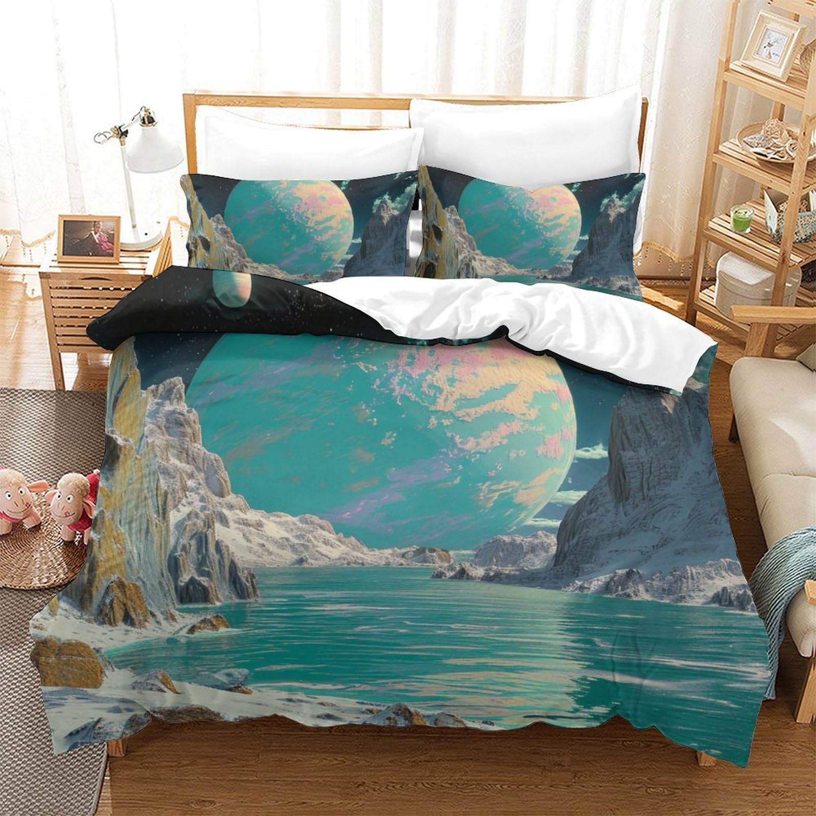 Parure de lit Terre Bleue 3D microfibre King 220x240cm