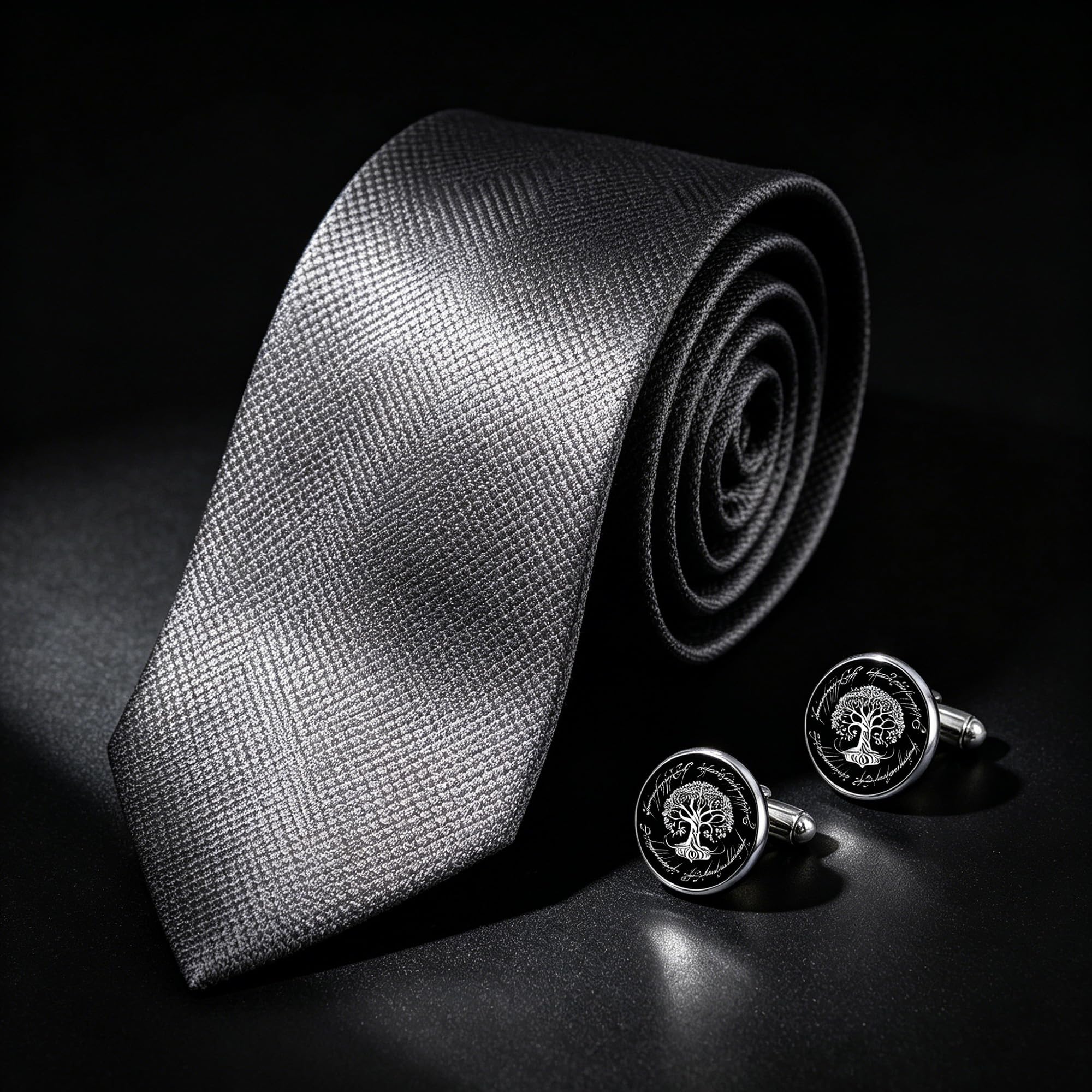 Kooer Cufflinks For Men, White Tree Cufflinks Wedding Christmas Tree of Life Cuff Links Gift For Men Father Dad Husband
