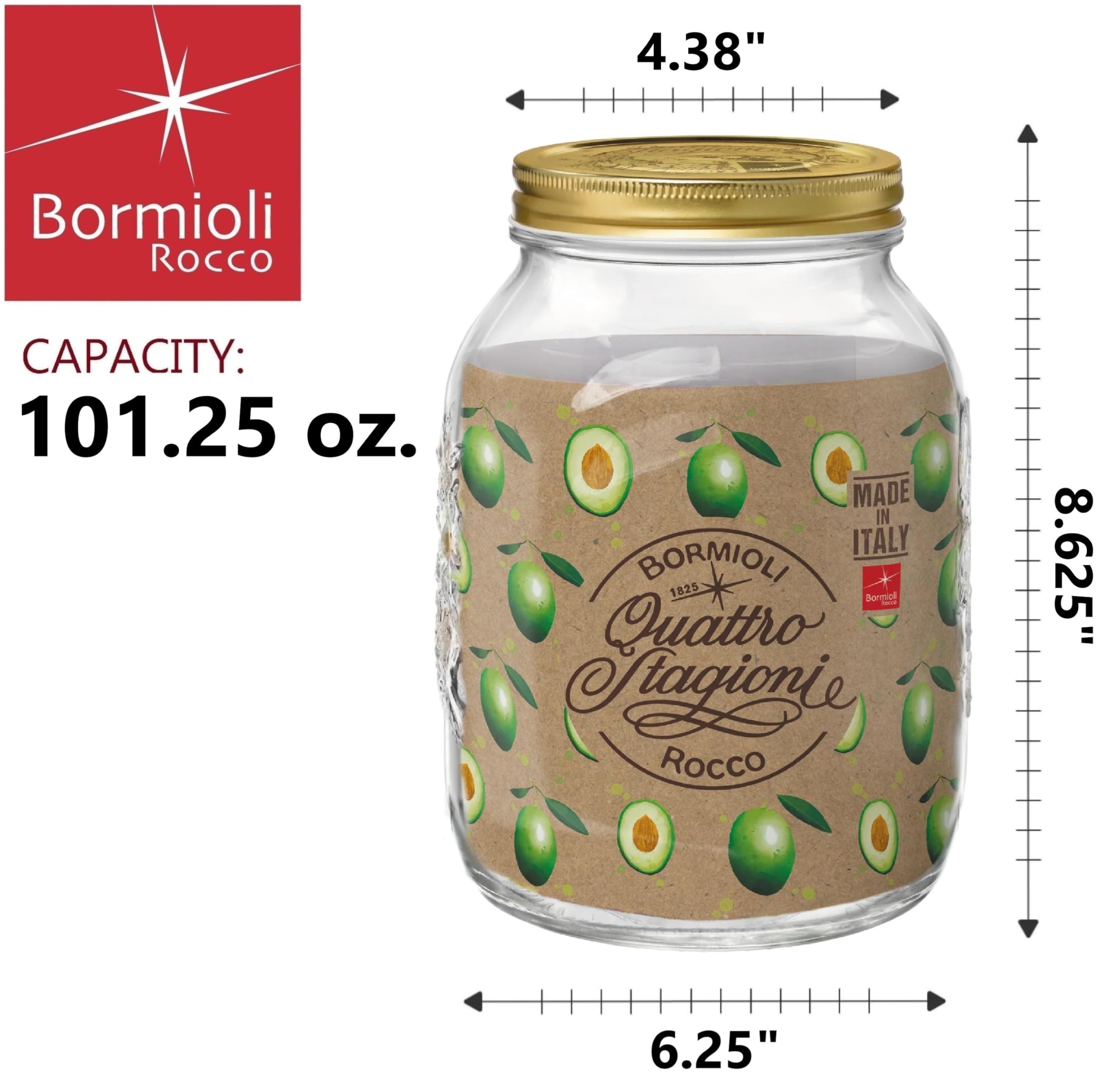 Amazon.com: Bormioli Rocco Quattro Stagioni Maxi Collection - Jar
