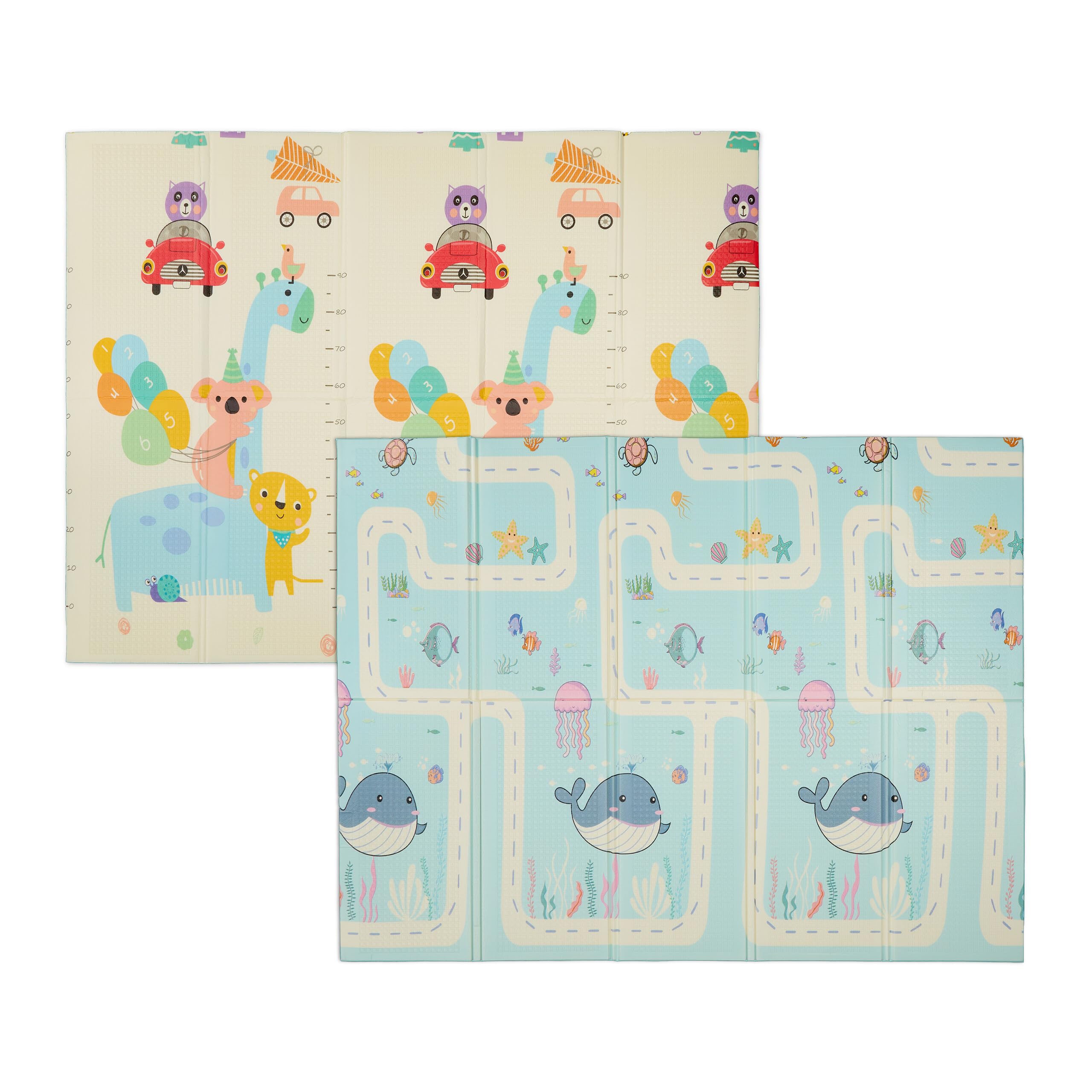 Relaxdays Spielmatte, Faltbare Kindermatte, schadstofffrei, 200 x 150 cm, XPE-Schaumstoffmatte, Krabbelmatte Baby, bunt