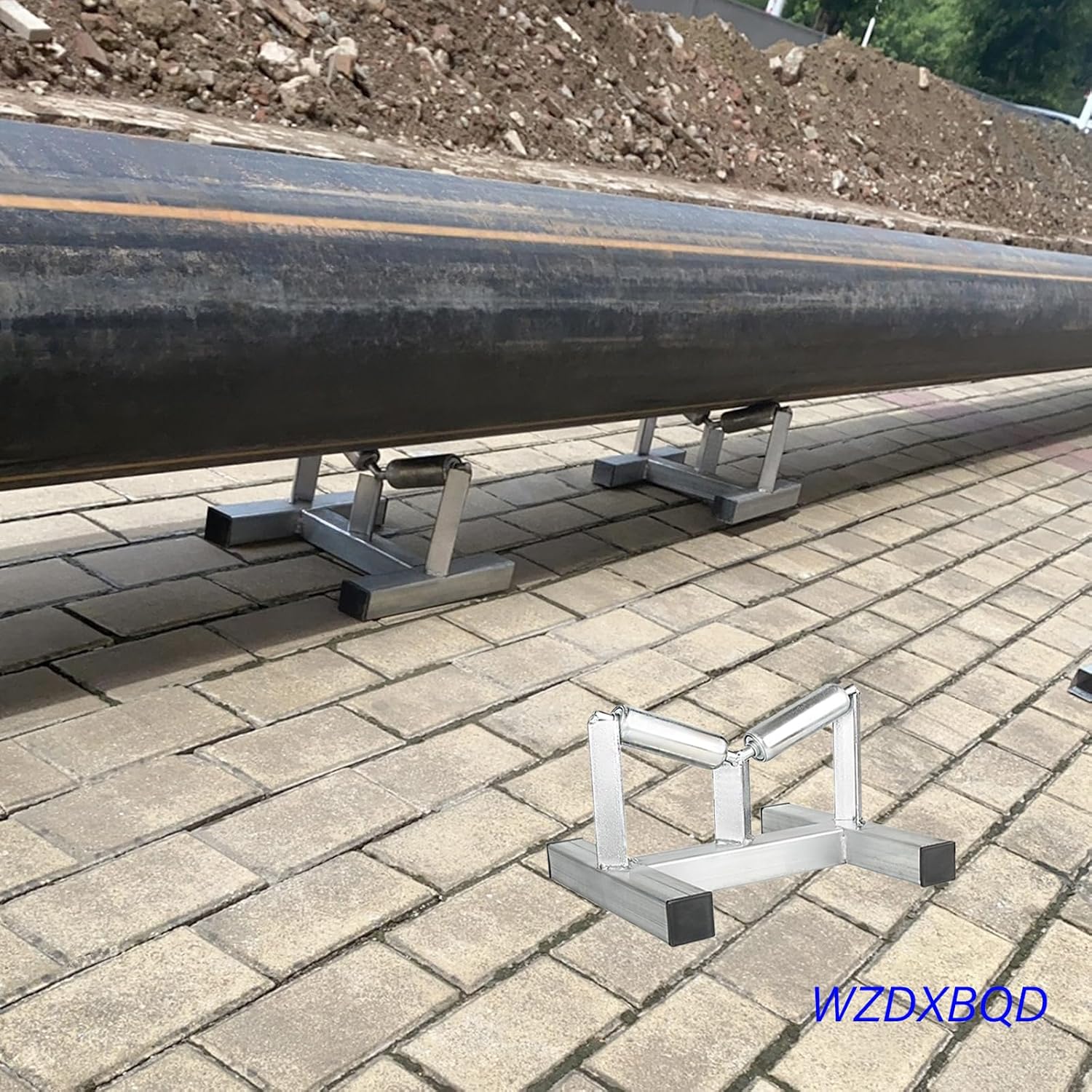 PE Pipe Roller Support 50-315mm(2"-12.4"), Heavy Duty Pipeline Roller Stand for Gas Pipe Welding & Alignment, NOT for Steel Pipeline