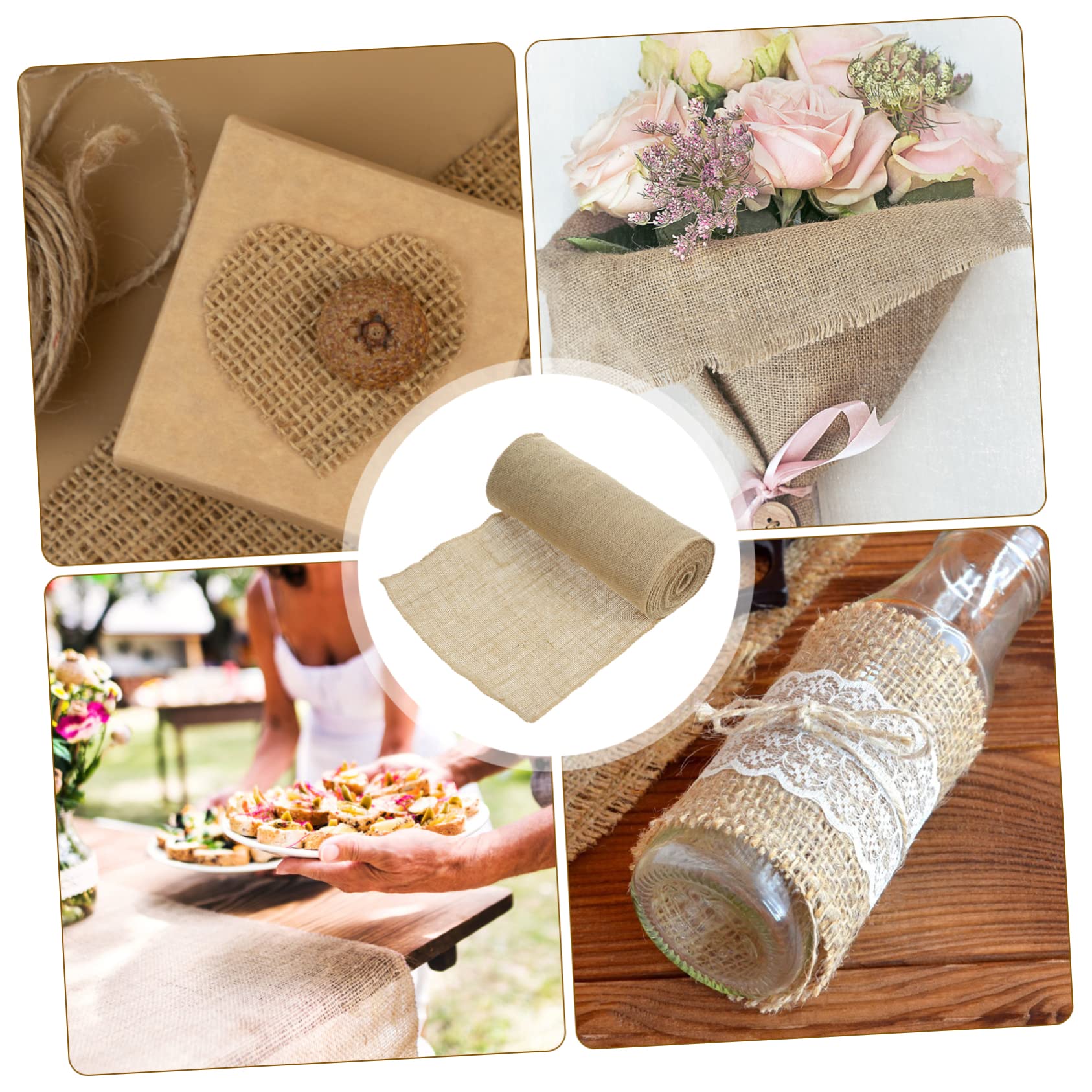 Rouleau de Chemin de Table en Toile de Jute Beige 30cm X 10m