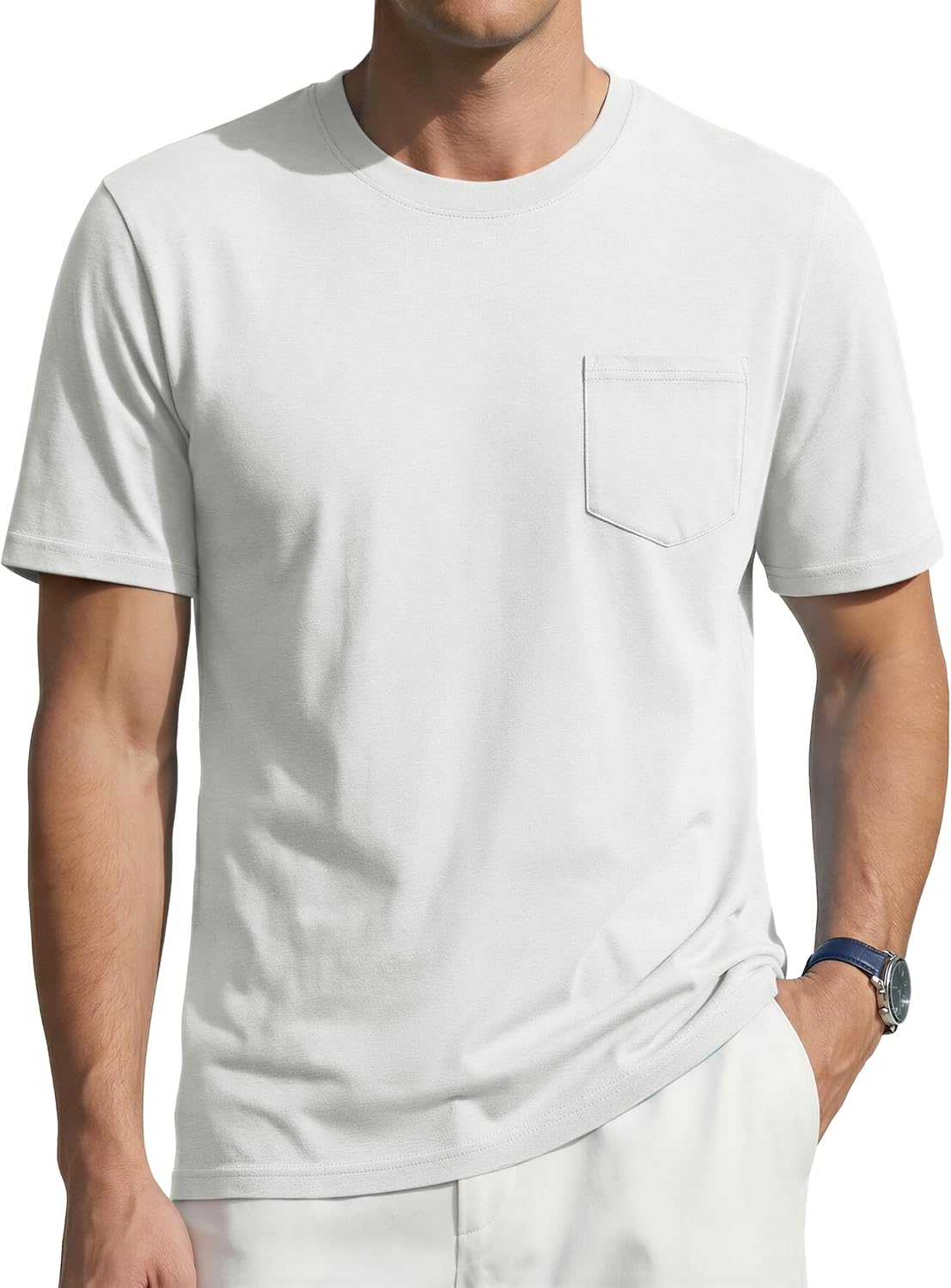 TACVASEN Men's Pocket T-Shirts Cotton Short Sleeve Tshirts Soft Crew Neck Lightweight Casual Basic Plain Summer Tees