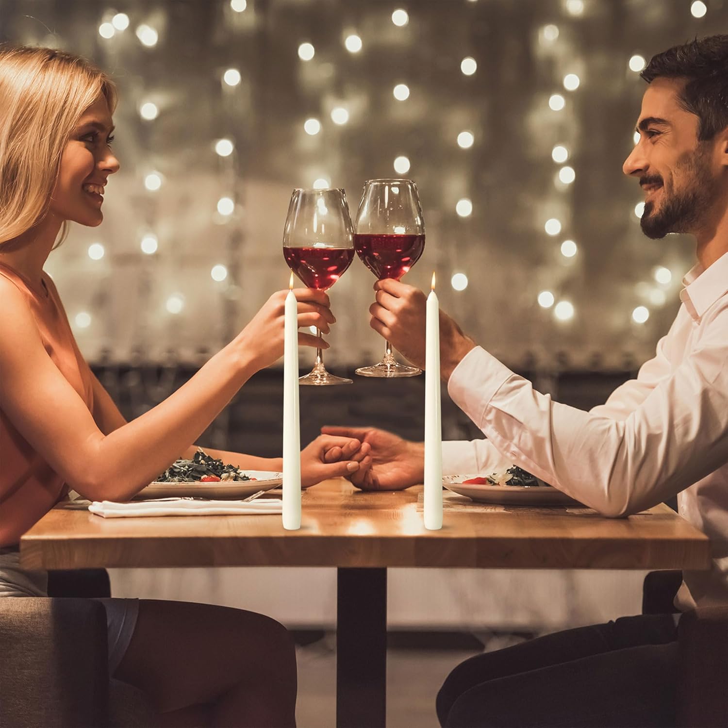 OSHINE 12 Pack Ivory Taper Candles Long Taper Candle 10 Inch Dripless Unscented Smokeless & Emergency 7-8 Hours Long Burning Tall Candlesticks Ideal for Weddings, Thanksgiving, Christmas, Dinner Party - Image 7