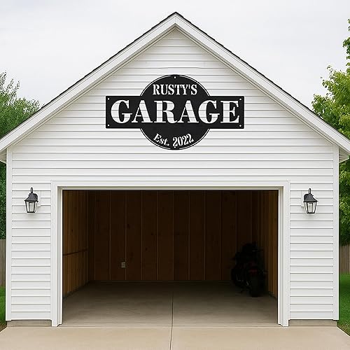 Miniatura 6 de Letrero de metal personalizado para taller de garaje, herramienta personalizada, arte de pared para auto, camión, mecánico, decoración de tienda,